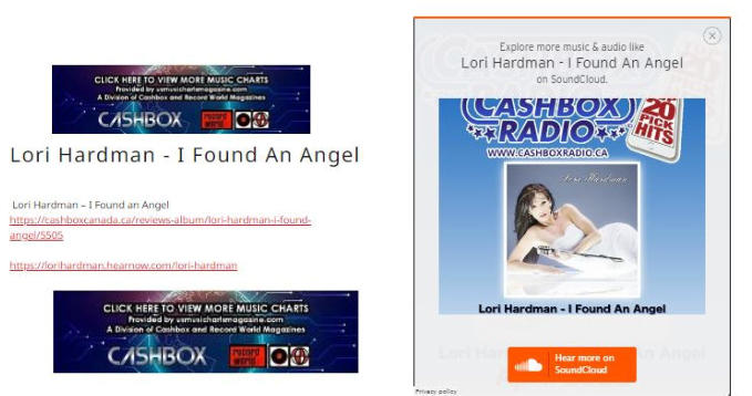 News Cashbox Radio Link for Lori Hardman